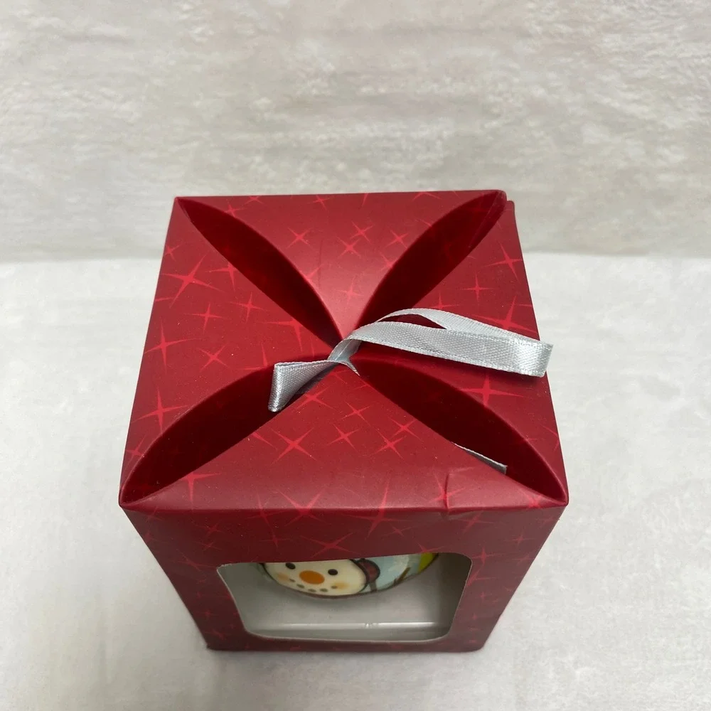 Twinkling Treasures Blinking Christmas Ornament Snowman Red Nose‎ Blue Hat Works